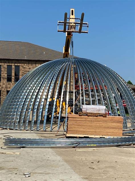 use center hole design metal dome fabricators|cfs dome framing.